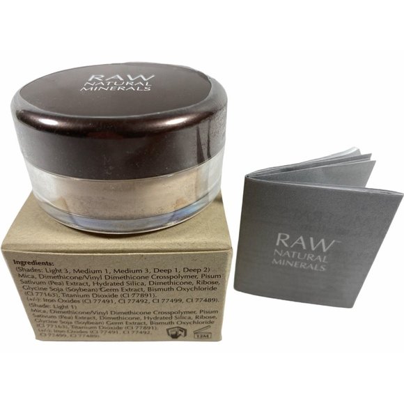 RAW MINERALS FOUNDATION - LIGHT 1 - 0.07 oz 2 Grams Loose Powder - New Sealed! - Picture 4 of 9